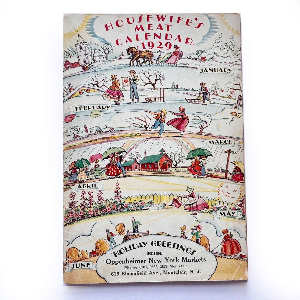 Housewife's 1929 Meat Calendar National Live Stock & Meat Board
